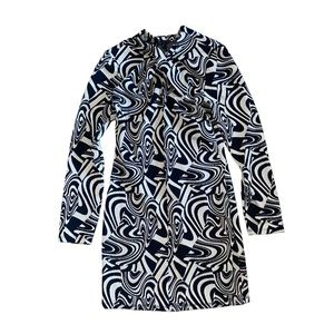 Zara Black and White Swirl Mini Dress